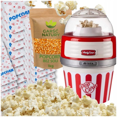 Maszynka do popcornu ariete urządzenie 1100w zestaw do robienia popcornu