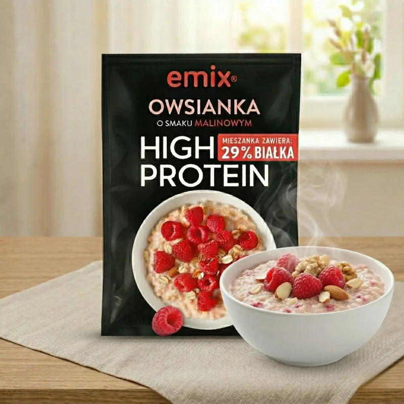 Owsianka proteinowa Emix bez dodatku cukru malinowa 70g