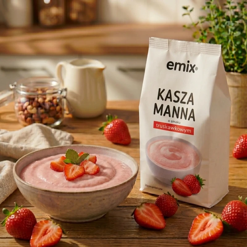 kasza manna emix truskawkowa
