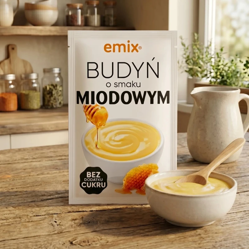 Budyń miodowy w misce