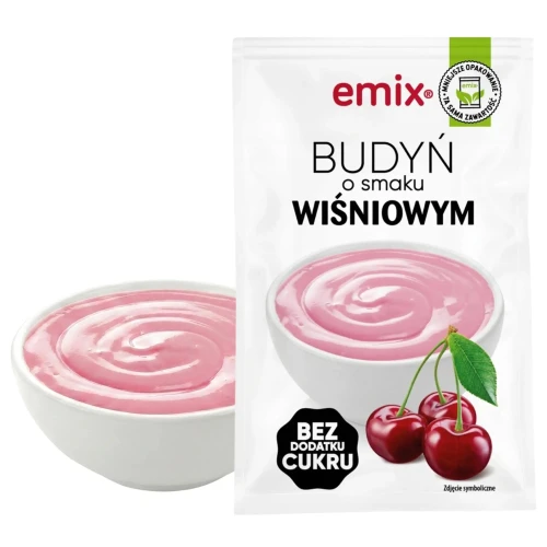 Budyń Emix bez dodatku cukru wiśniowy 40g