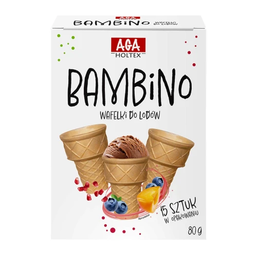 Wafelki do lodów i deserów Bambino AgaHoltex 15 sztuk