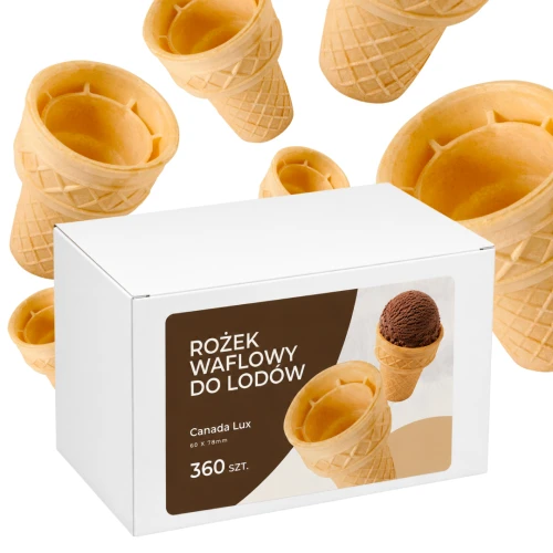 Wafle do lodów Canada Polskie Wafle 360 szt. 60x78 mm Chrupiące