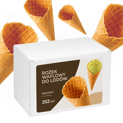 Wafle do lodów Daenemark 252 szt. 72x170 mm Chrupiące