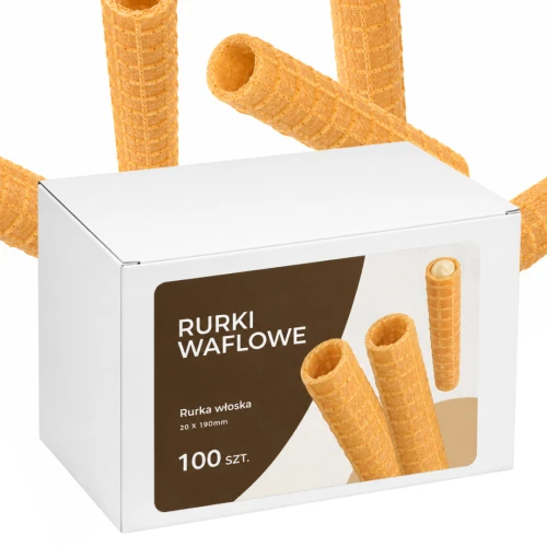 Rurki do bitej śmietany 100 szt 20x190 mm Chrupiące Wafle