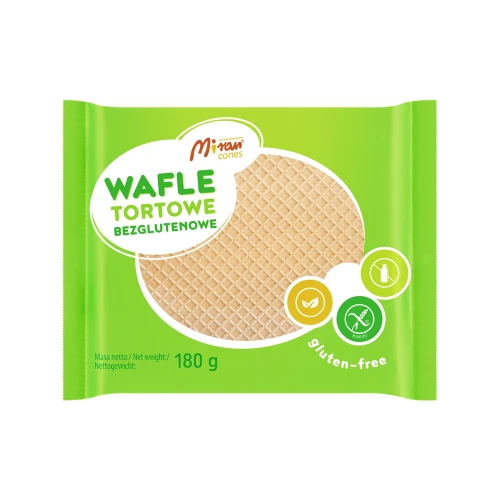 Wafle bezglutenowe wafelki tortowe Miran 180 g