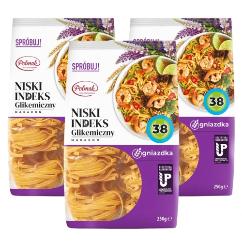 POLMAK makaron NISKI IG 38 gniazdka 3x250g