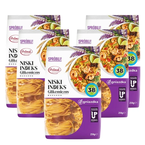 POLMAK makaron NISKI IG 38 gniazdka 5x250g