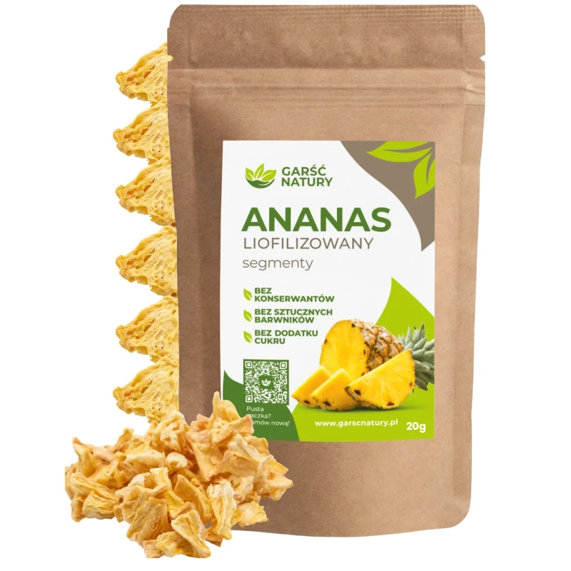 Ananas liofilizowany segmenty Garść Natury 20g