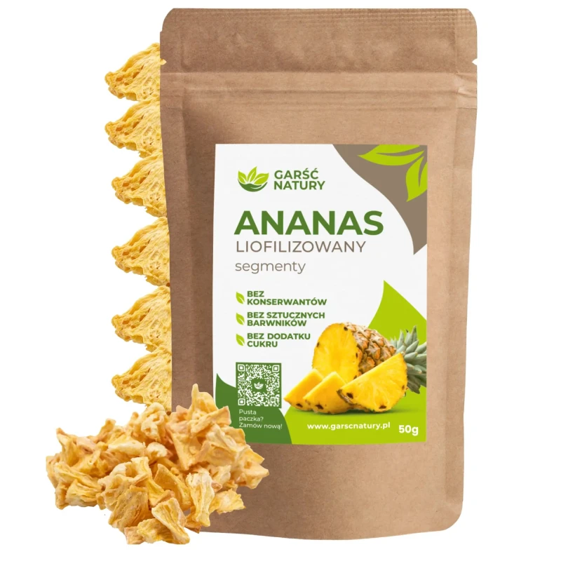 Ananas liofilizowany segmenty Garść Natury 50g
