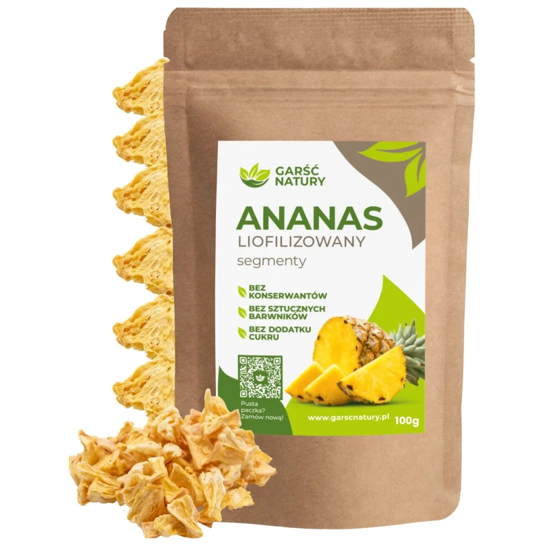 Ananas liofilizowany segmenty Garść Natury 100g