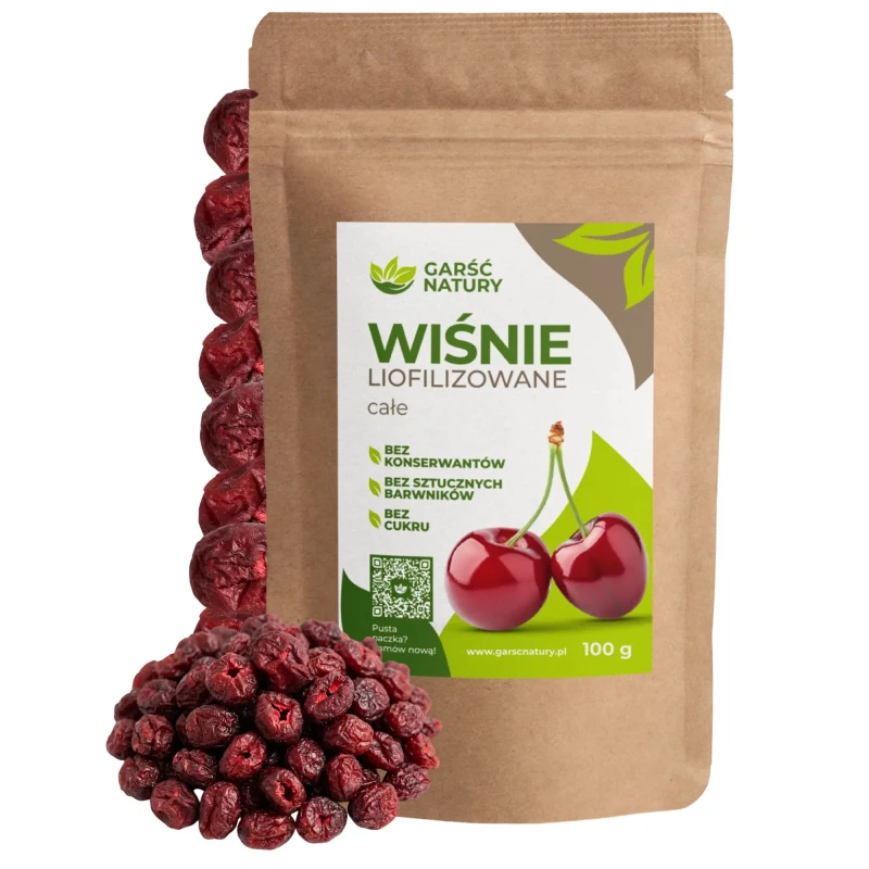 Wiśnie liofilizowane całe Garść Natury 100g