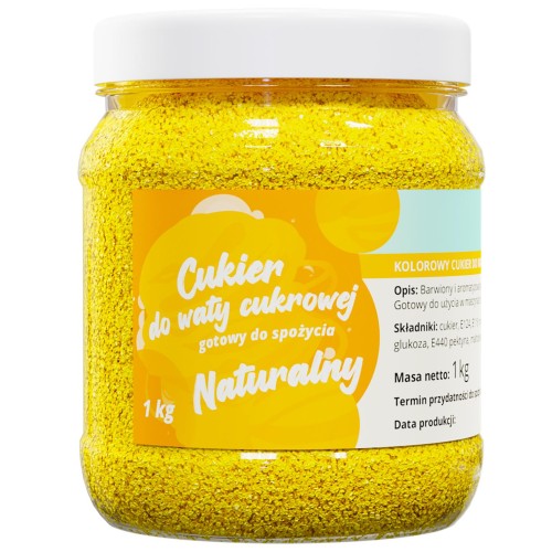 Cukier do waty cukrowej ŻÓŁTY NATURALNY 1kg słoik